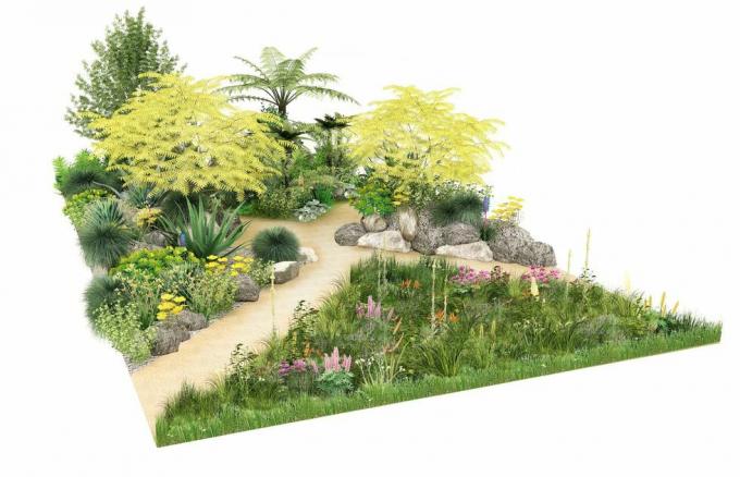 Sāra Eberle, ikoniskā dārzkopības varone, Rhs iezīmes dārzs, projektējis Sāra Eberle, Rhs Hampton Court pils dārza festivāls 2022