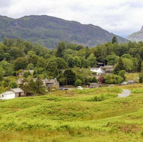 elterwater ciems ezeru rajonā, Kambrija, Lielbritānija