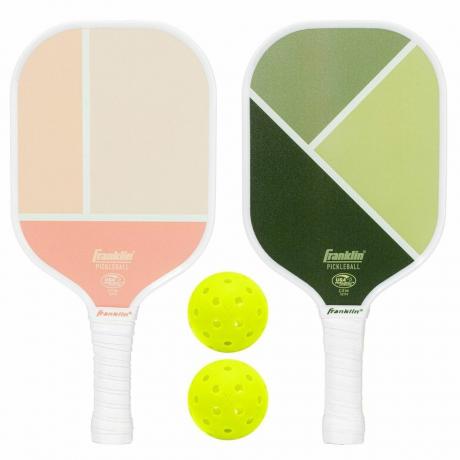 Franklin Sports 2 Player Poly Pro Pickleball komplekts ar bumbiņām - rozā zaļš