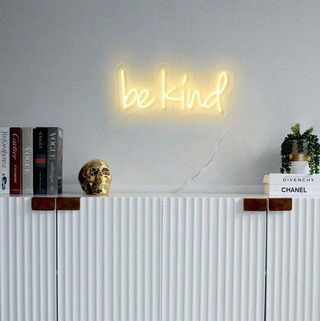 Bag & Bones Be Kind White Neona Sign