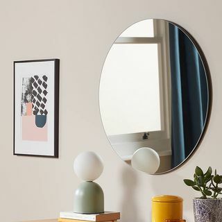 ANYDAYJohn Lewis & Partners Scandi Cut Frame apaļais sienas spogulis, 50cm, melns