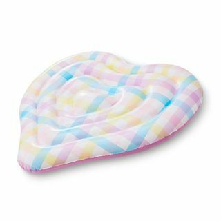 Rainbow Gingham Heart piepūšamais ūdens pludiņš