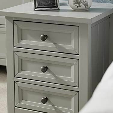 Julian Bowen Maine 3 Drawer Bedside, Dove Grey