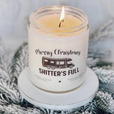 Priecīgus Ziemassvētkus Shitters Full Candle