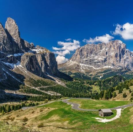 Dolomīta Alpi, panorāma, dienvidu, Tyrol, Italy, Europe