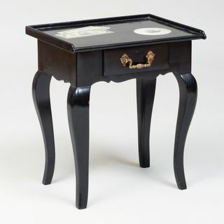 Luija XV stila ebonizēts Trompe L'Oeil telefona galds