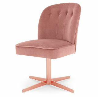 Margot biroja krēsls, sarkt rozā samta un vara
