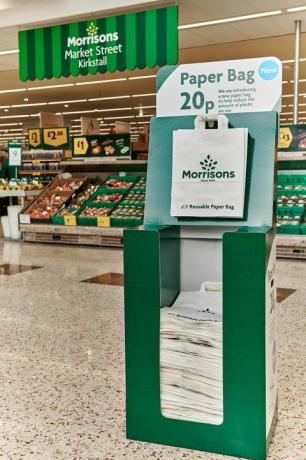 Atkārtoti izmantojams papīra maisiņš - Morrisons iepazīstina ar ASV stila papīra maisiņiem, lai samazinātu plastmasas izmantošanu