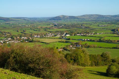 Skats no Brent Knoll Somerset uz Mendip Hills