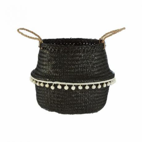 Briana Seagrass Basket melnā krāsā