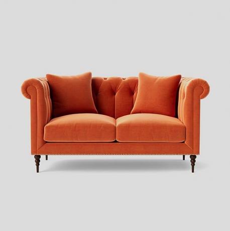 Milward Orange Velvet dīvāns