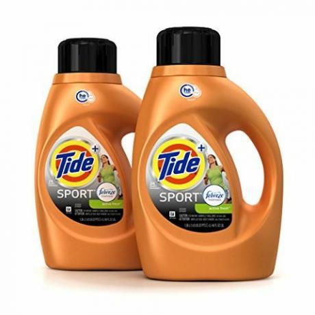 Tide Plus Febreze Sport Active svaigu aromātu HE Turbo tīrs šķidrs veļas mazgāšanas līdzeklis, 46 oz, 29 kravas (Iepakojums var mainīties)